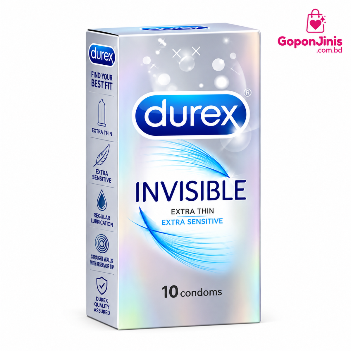 Durex Invisible Extra Thin Extra Sensitive Condoms 10 Pack