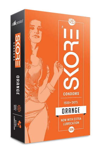 Skore Orange Flavored Condoms - 10's Pack