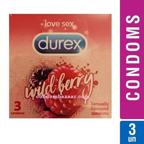 Durex Wildberry Sensually Flavored Condom 3 pcs