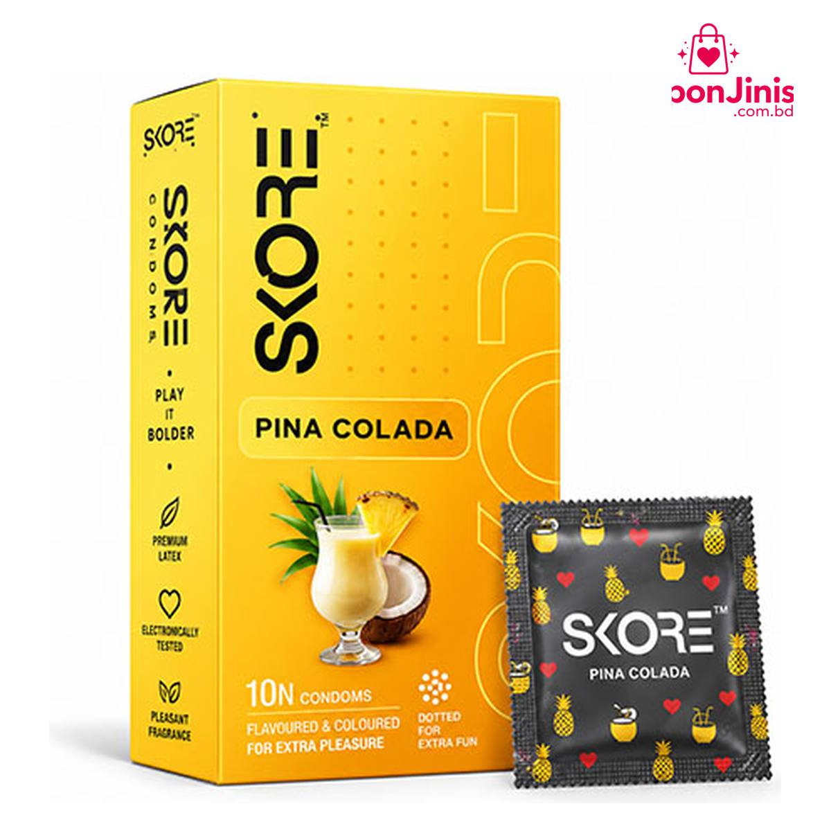SKORE Pina Colada Flavoured Condoms 10 Pack